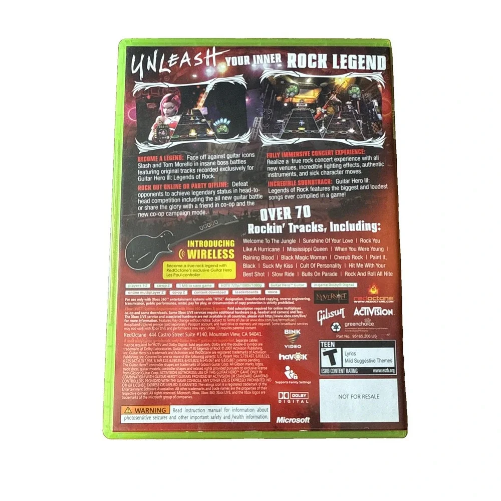 Guitar Hero III: Legends of Rock - Microsoft Xbox 360 - Complete In Box CIB